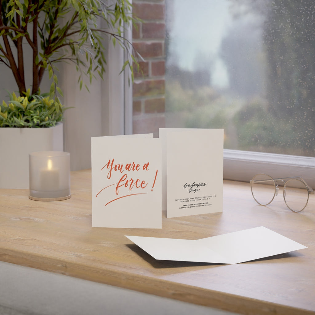 "You are a force!" Red Orange Thank You Greeting Card - Gratitude #02