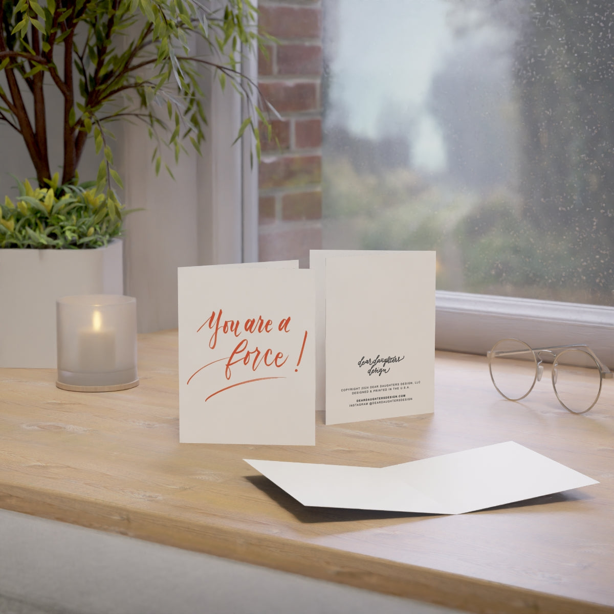 "You are a force!" Red Orange Thank You Greeting Card - Gratitude #02