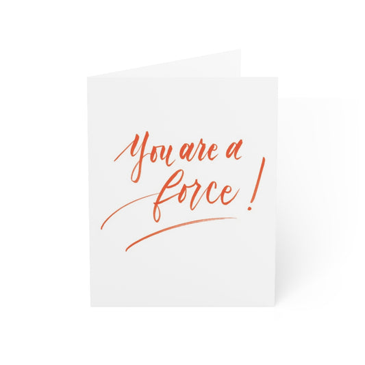 "You are a force!" Red Orange Thank You Greeting Card - Gratitude #02