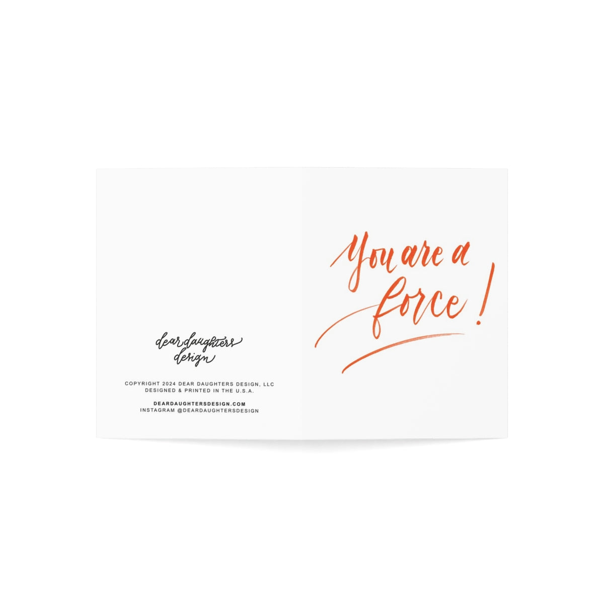 "You are a force!" Red Orange Thank You Greeting Card - Gratitude #02