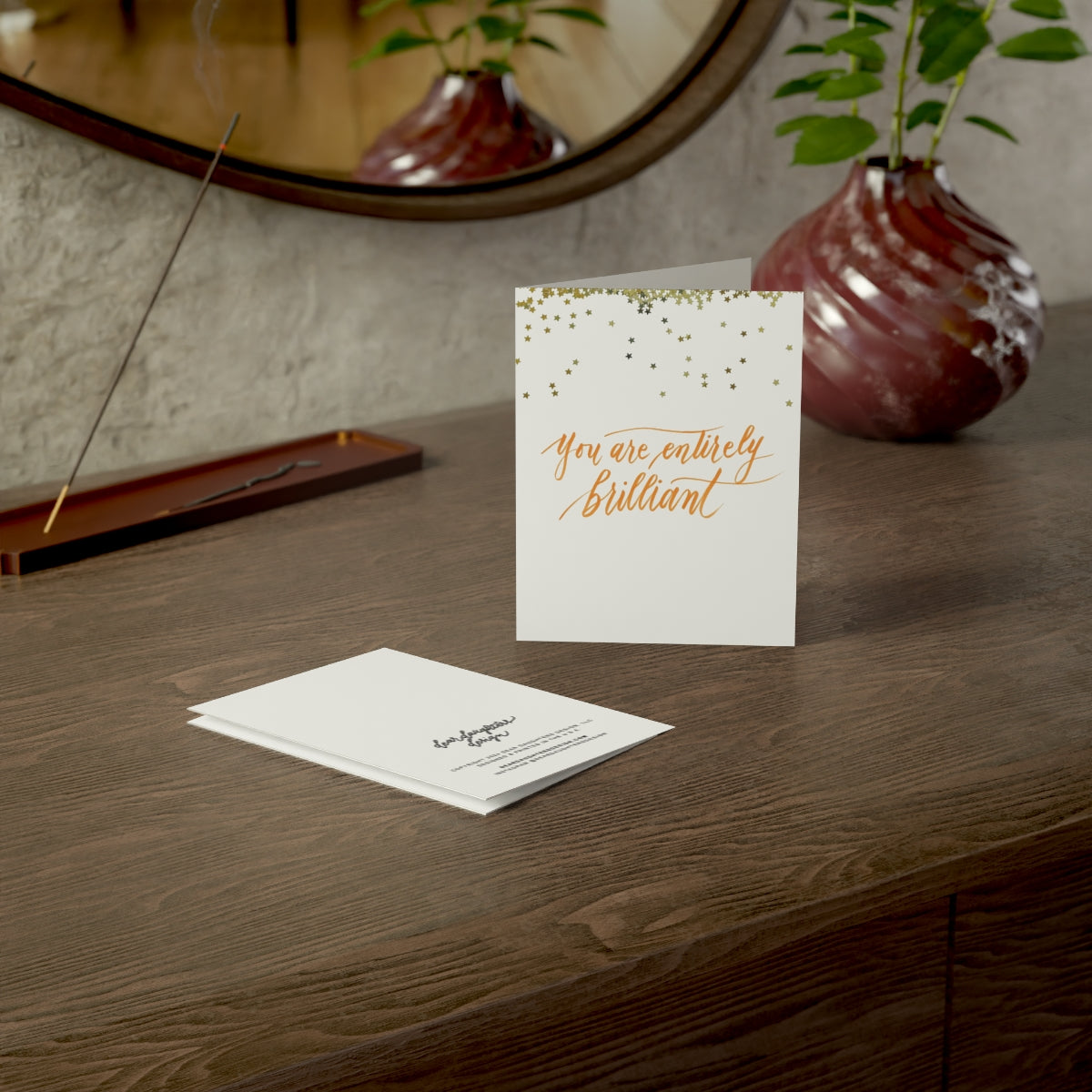 "You are entirely brilliant!" Orange Thank You Greeting Card - Gratitude #03