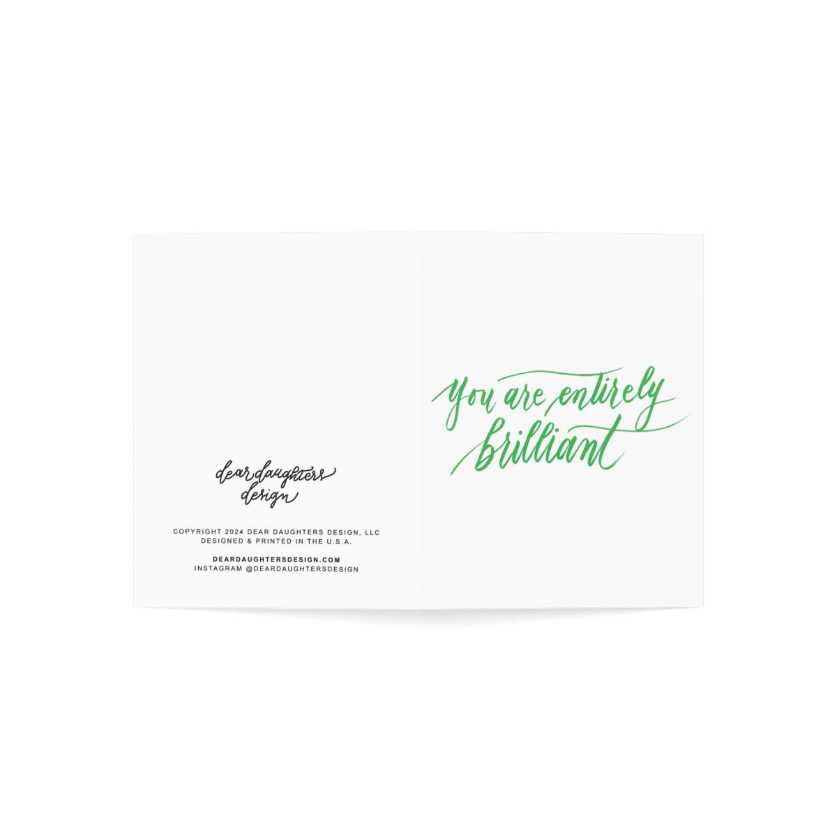 "You are entirely brilliant!" Green Thank You Greeting Card - Gratitude #05