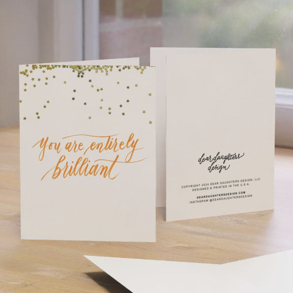 "You are entirely brilliant!" Orange Thank You Greeting Card - Gratitude #03