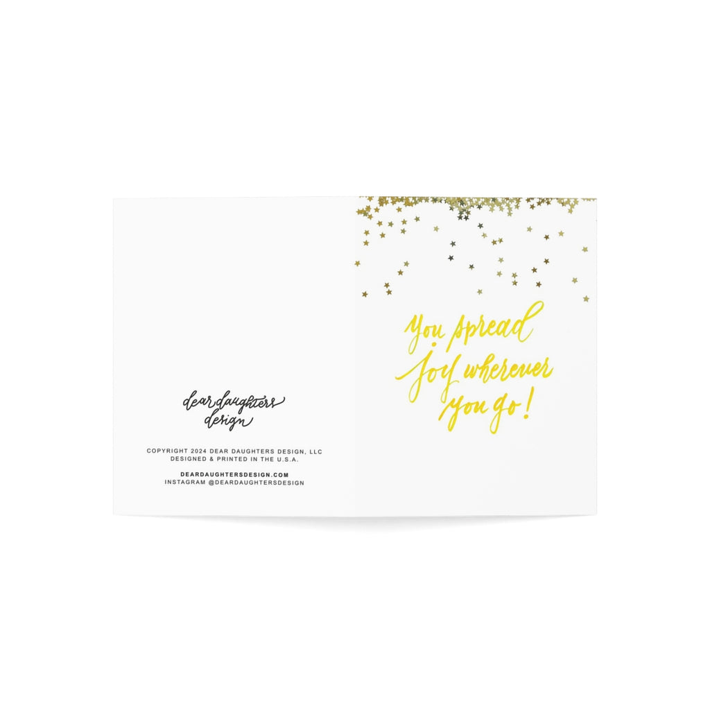 "You spread joy wherever you go!" Yellow Thank You Greeting Card - Gratitude #04