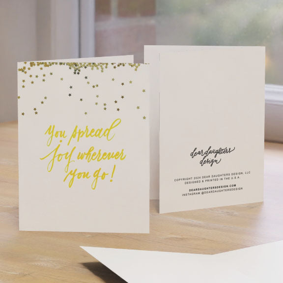 "You spread joy wherever you go!" Yellow Thank You Greeting Card - Gratitude #04