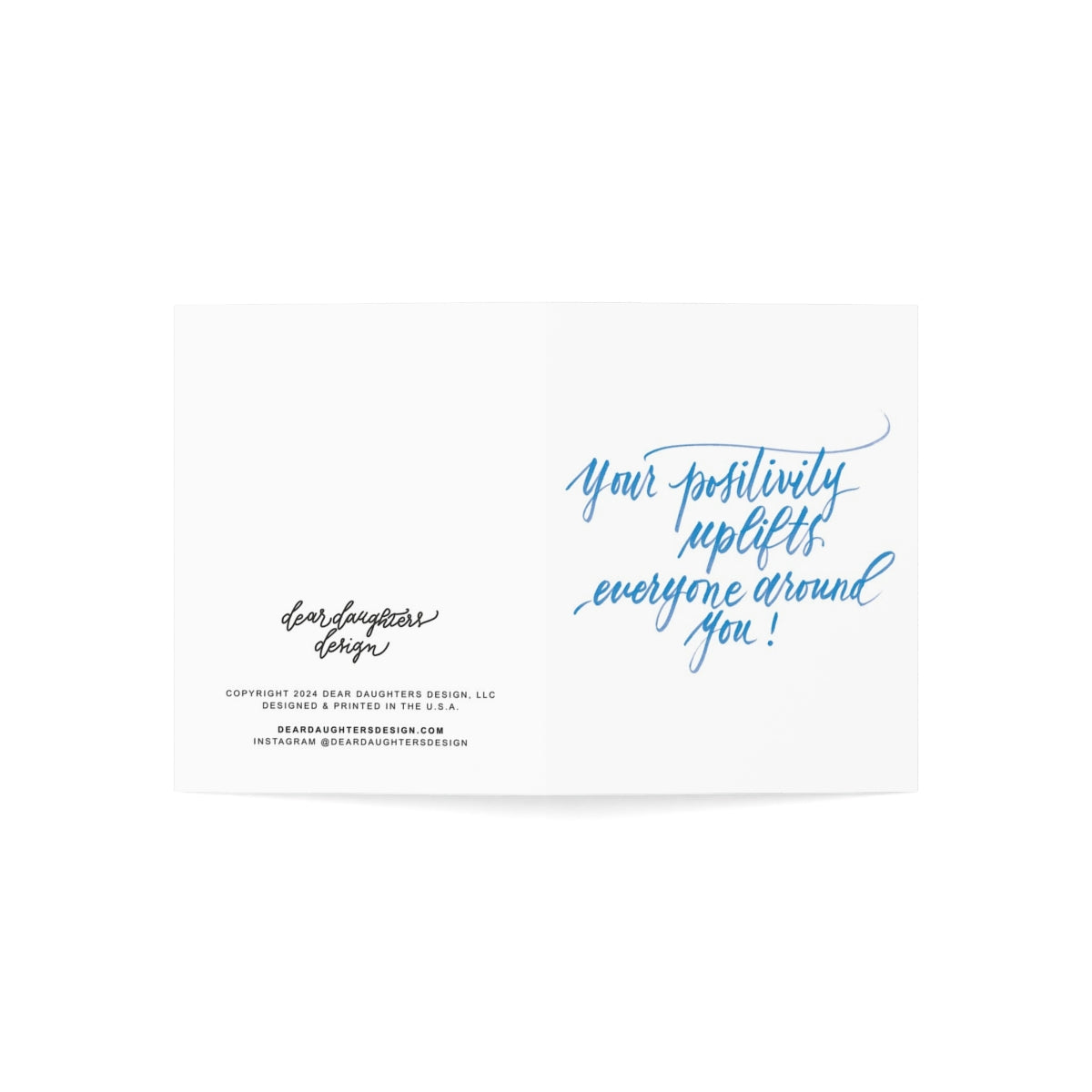 "Your positivity uplifts everyone around you!" Blue Thank You Greeting Card - Gratitude #09