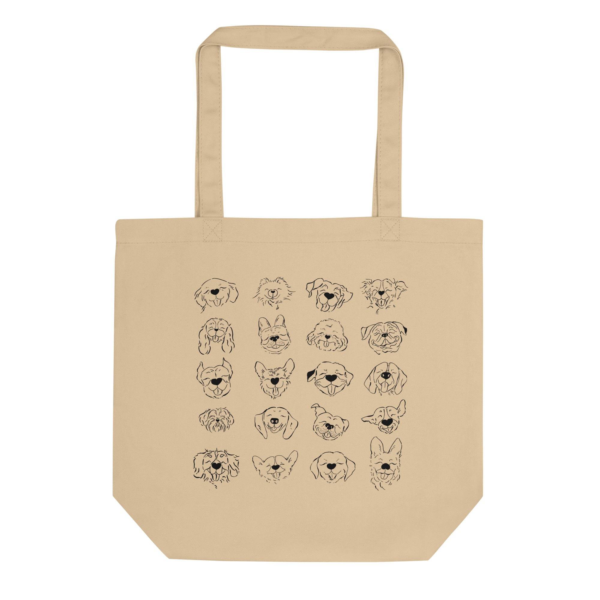 Puppy Smiles - Cute Dog Tote - Printed Hand-Drawn Sketches - Dear Daughters Design