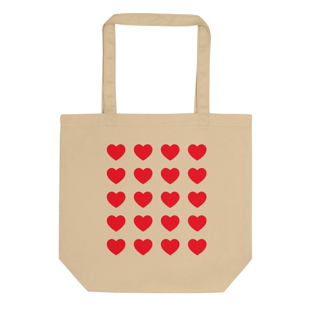 Red Hearts Eco Tote Bag - Dear Daughters Design