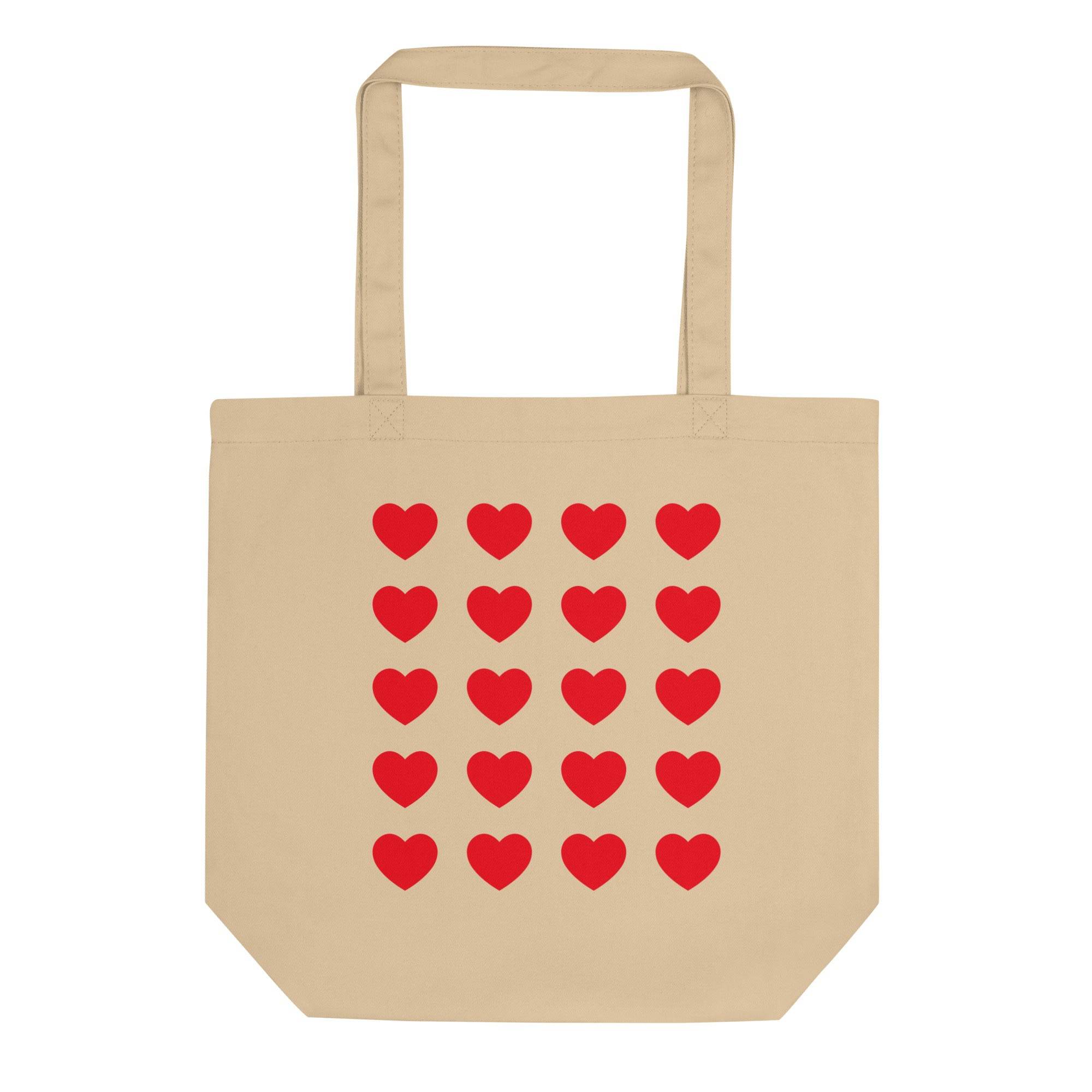 Red Hearts Eco Tote Bag - Dear Daughters Design