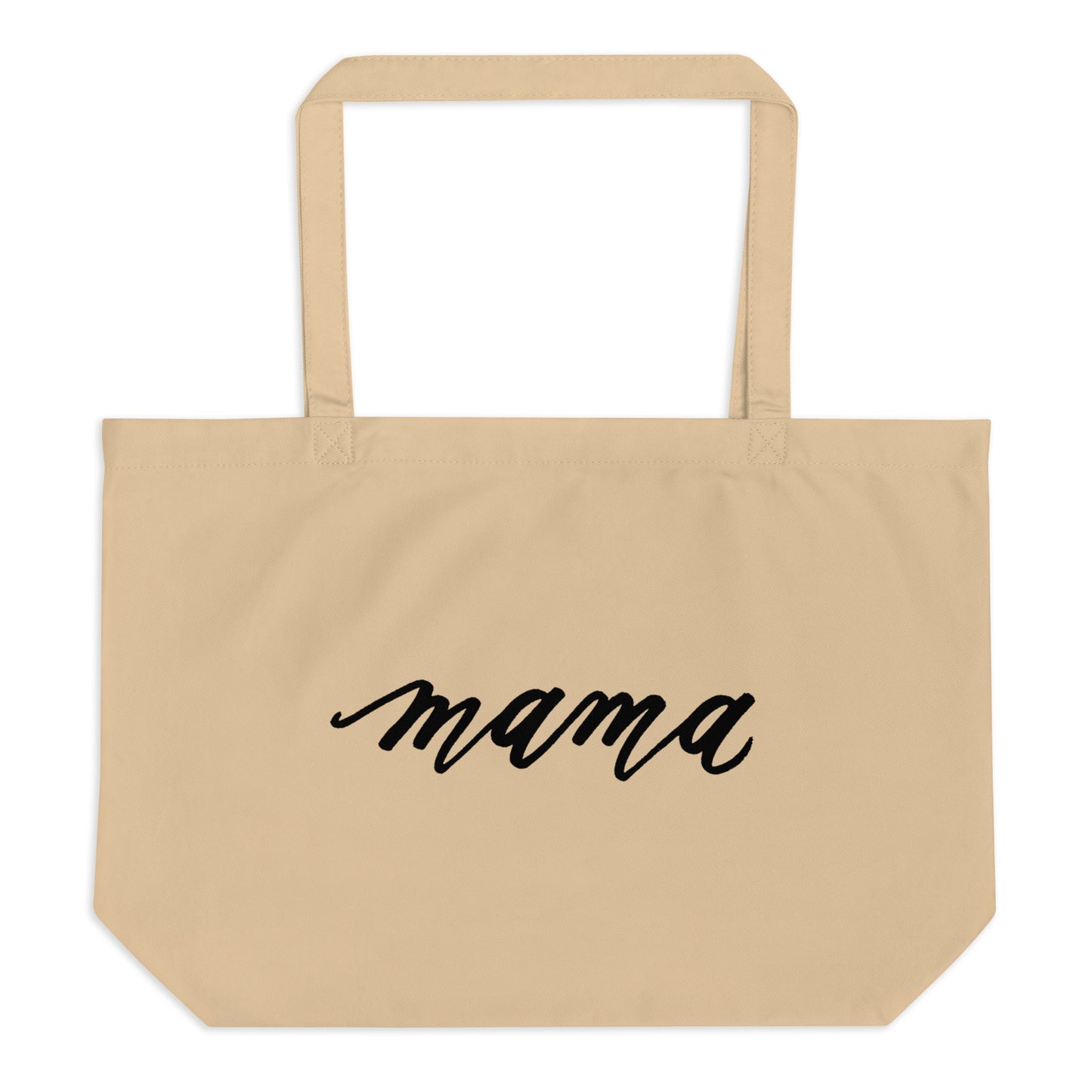 Script "Mama" Calligraphy Printed on Certified Organic Cotton Canvas Large Eco Tote Bag