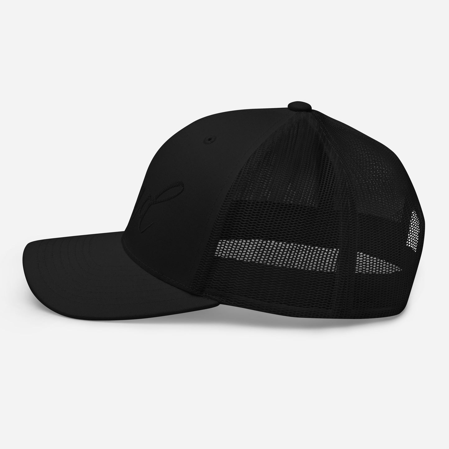 Embroidered Black Script "Girl Dad" Calligraphy Black Trucker Cap