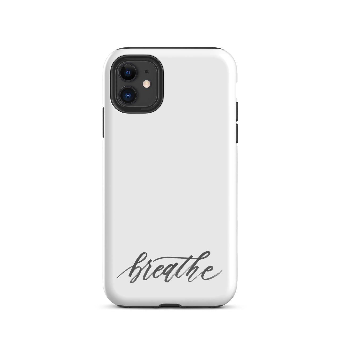 Script "Breathe" Black Calligraphy Printed Tough Case for iPhone®