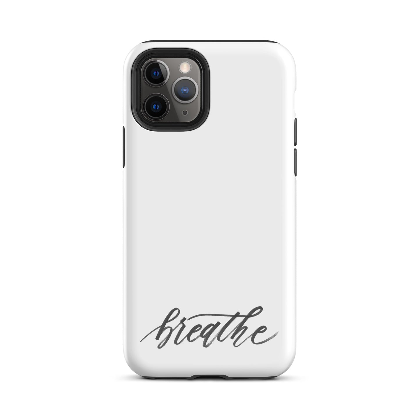 Script "Breathe" Black Calligraphy Printed Tough Case for iPhone®