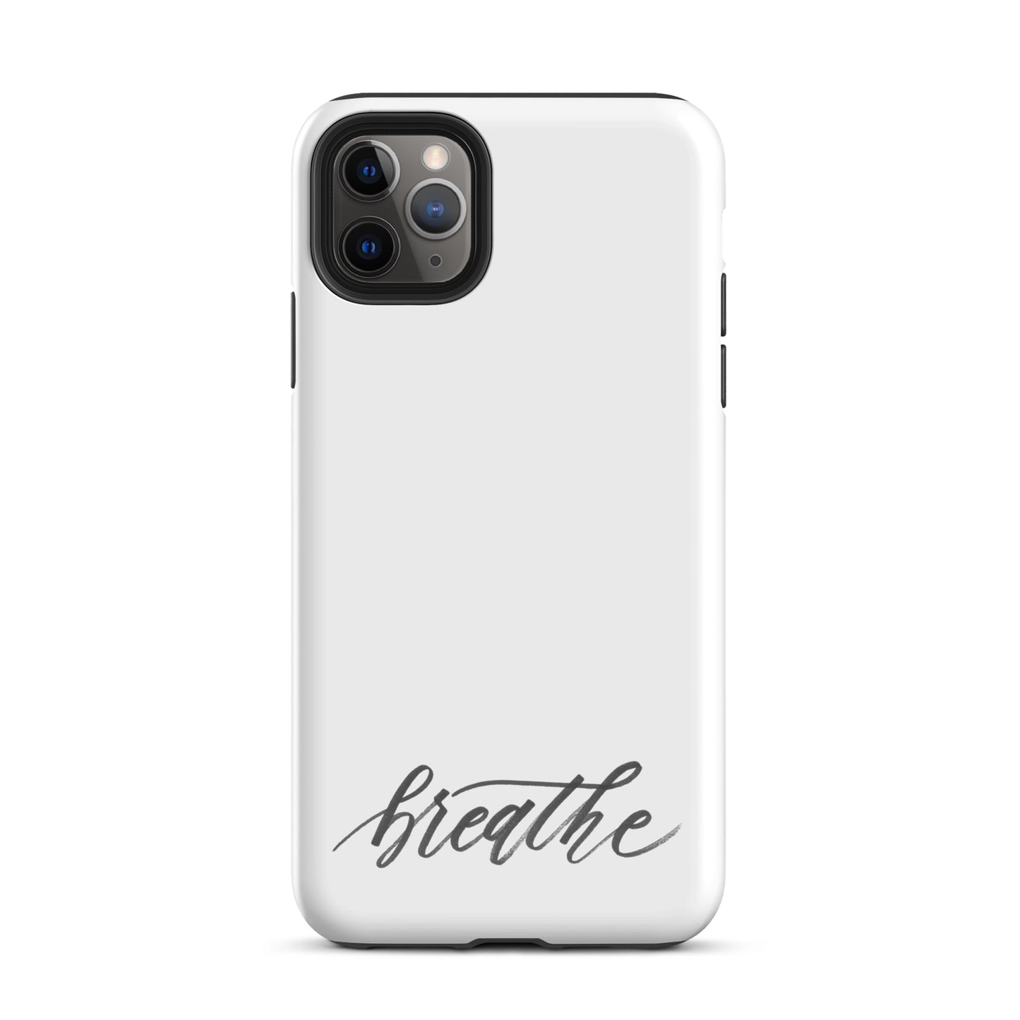 Script "Breathe" Black Calligraphy Printed Tough Case for iPhone®