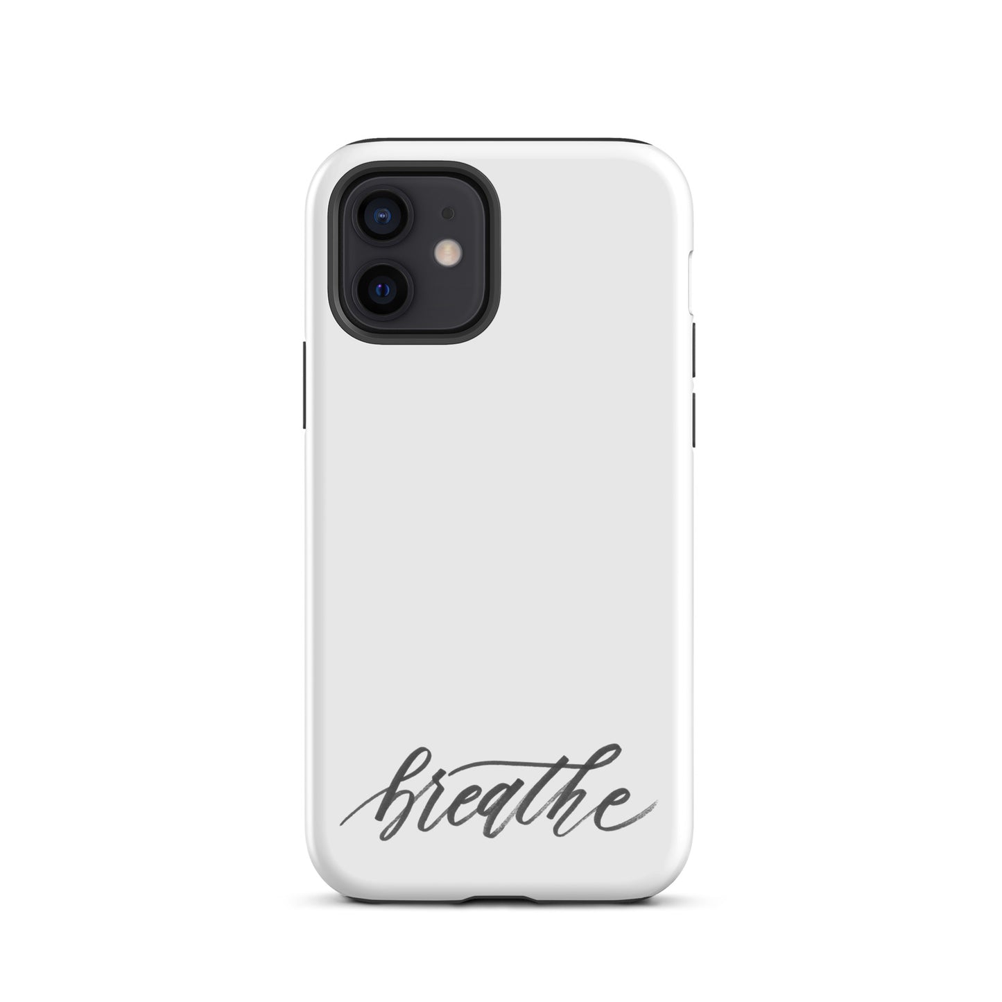 Script "Breathe" Black Calligraphy Printed Tough Case for iPhone®