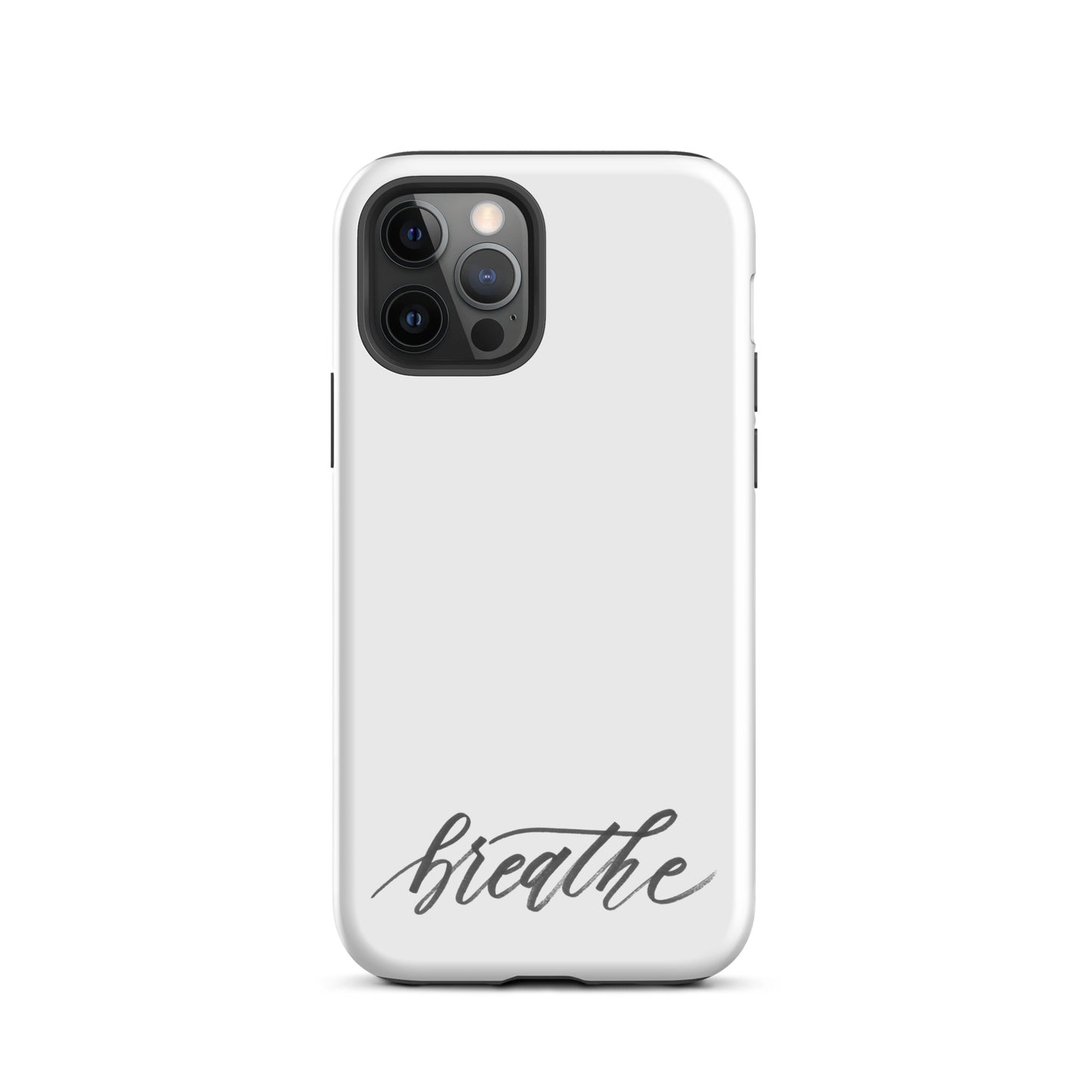 Script "Breathe" Black Calligraphy Printed Tough Case for iPhone®