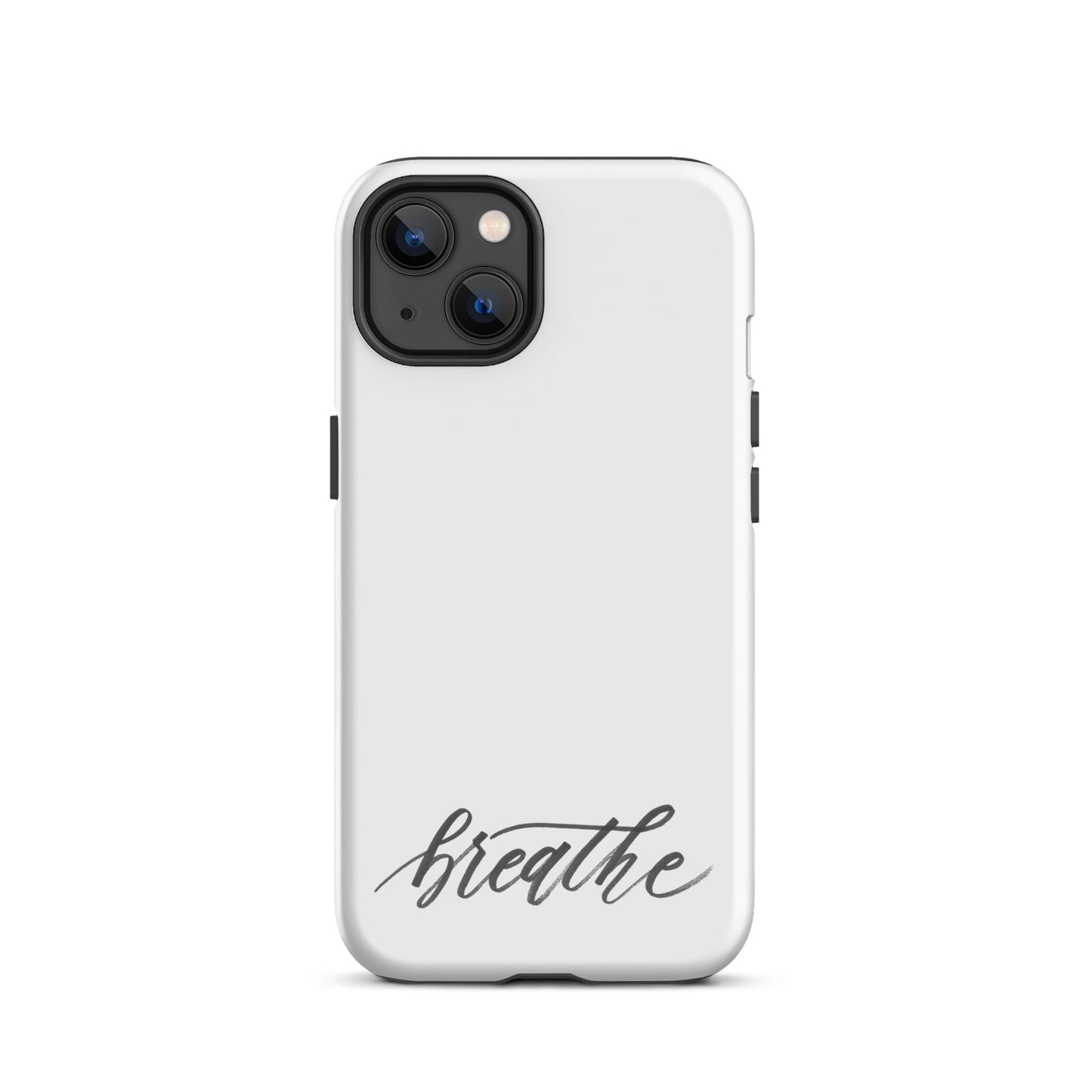 Script "Breathe" Black Calligraphy Printed Tough Case for iPhone®