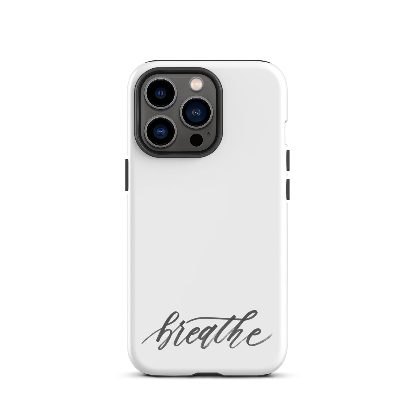 Script "Breathe" Black Calligraphy Printed Tough Case for iPhone®