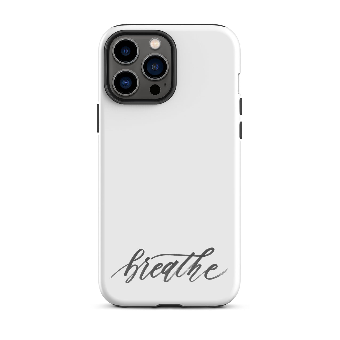 Script "Breathe" Black Calligraphy Printed Tough Case for iPhone®