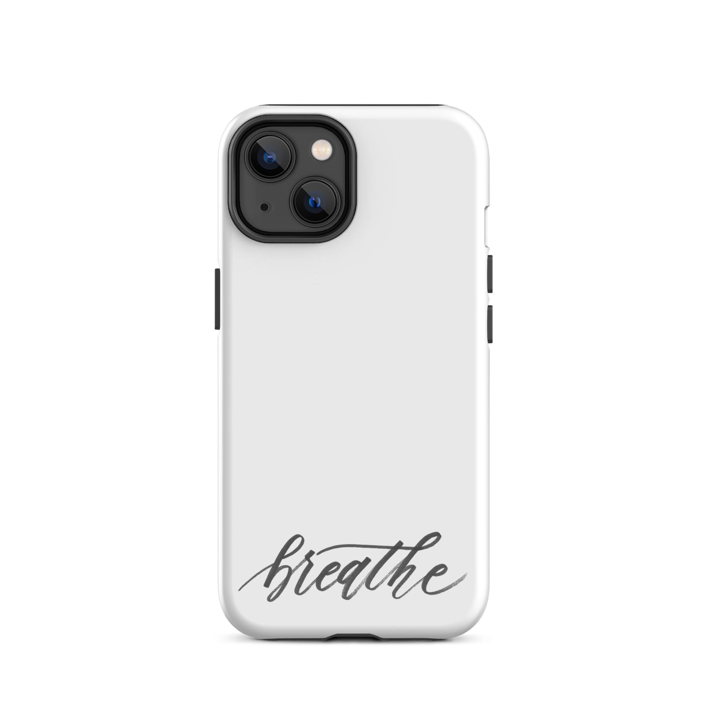 Script "Breathe" Black Calligraphy Printed Tough Case for iPhone®