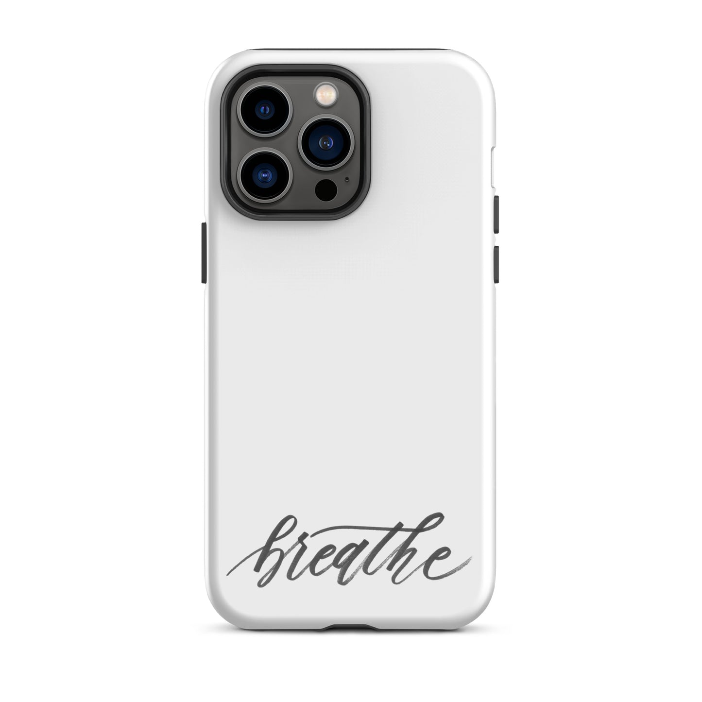 Script "Breathe" Black Calligraphy Printed Tough Case for iPhone®