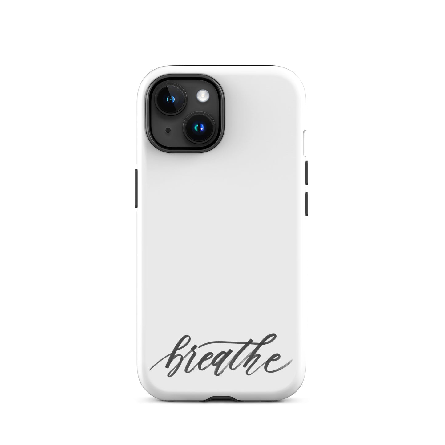 Script "Breathe" Black Calligraphy Printed Tough Case for iPhone®