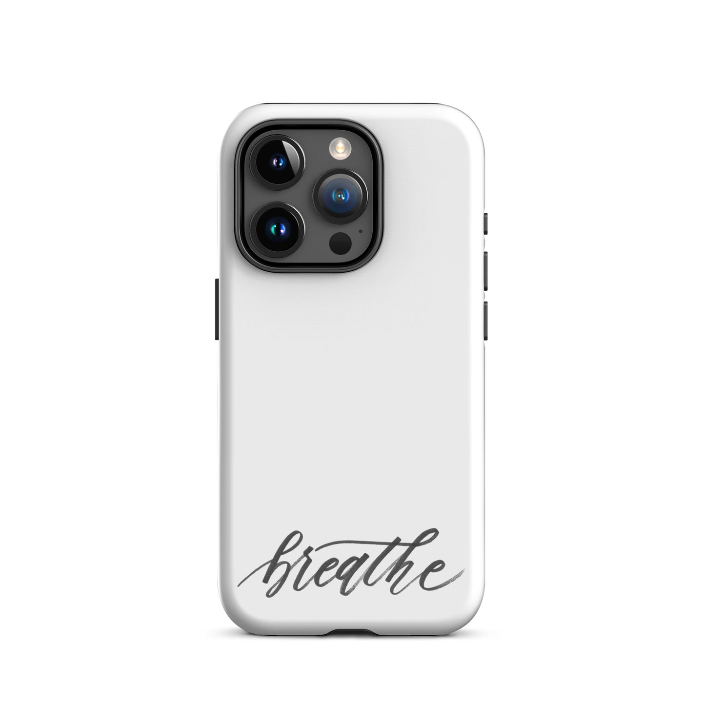 Script "Breathe" Black Calligraphy Printed Tough Case for iPhone®