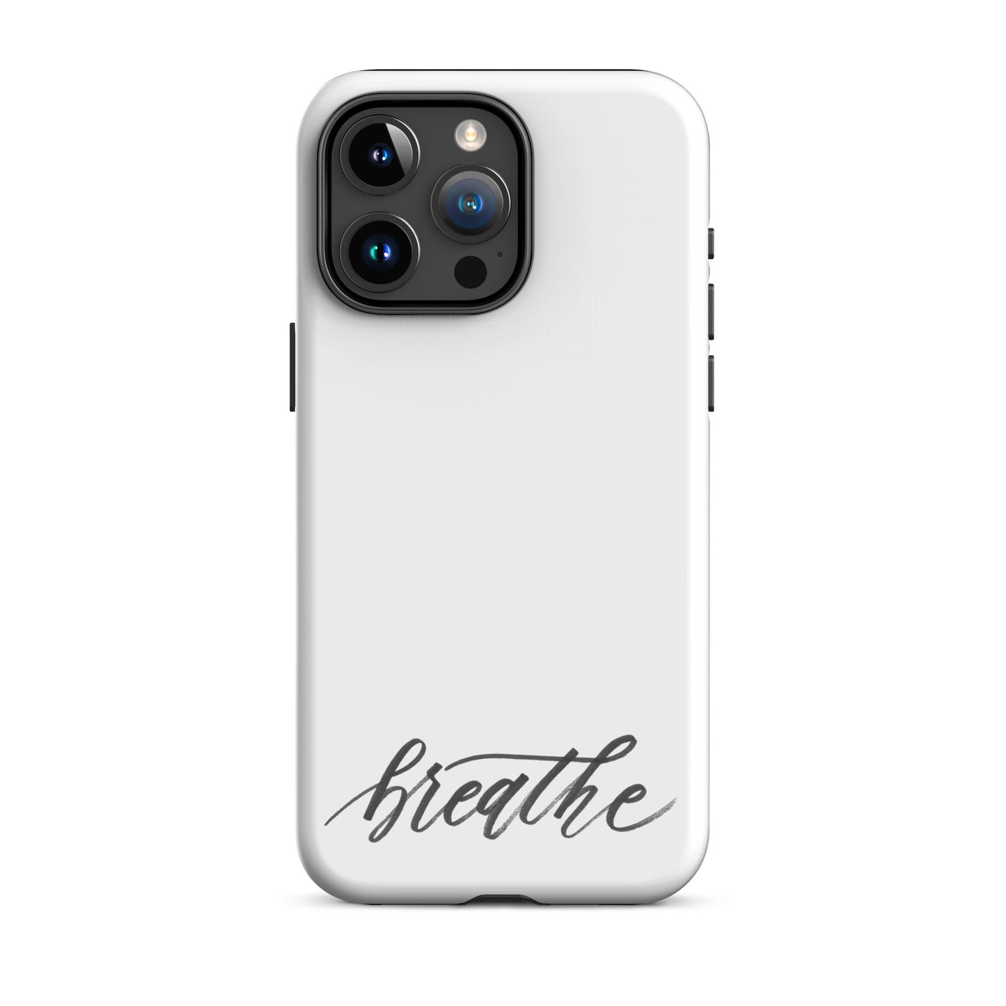 Script "Breathe" Black Calligraphy Printed Tough Case for iPhone®