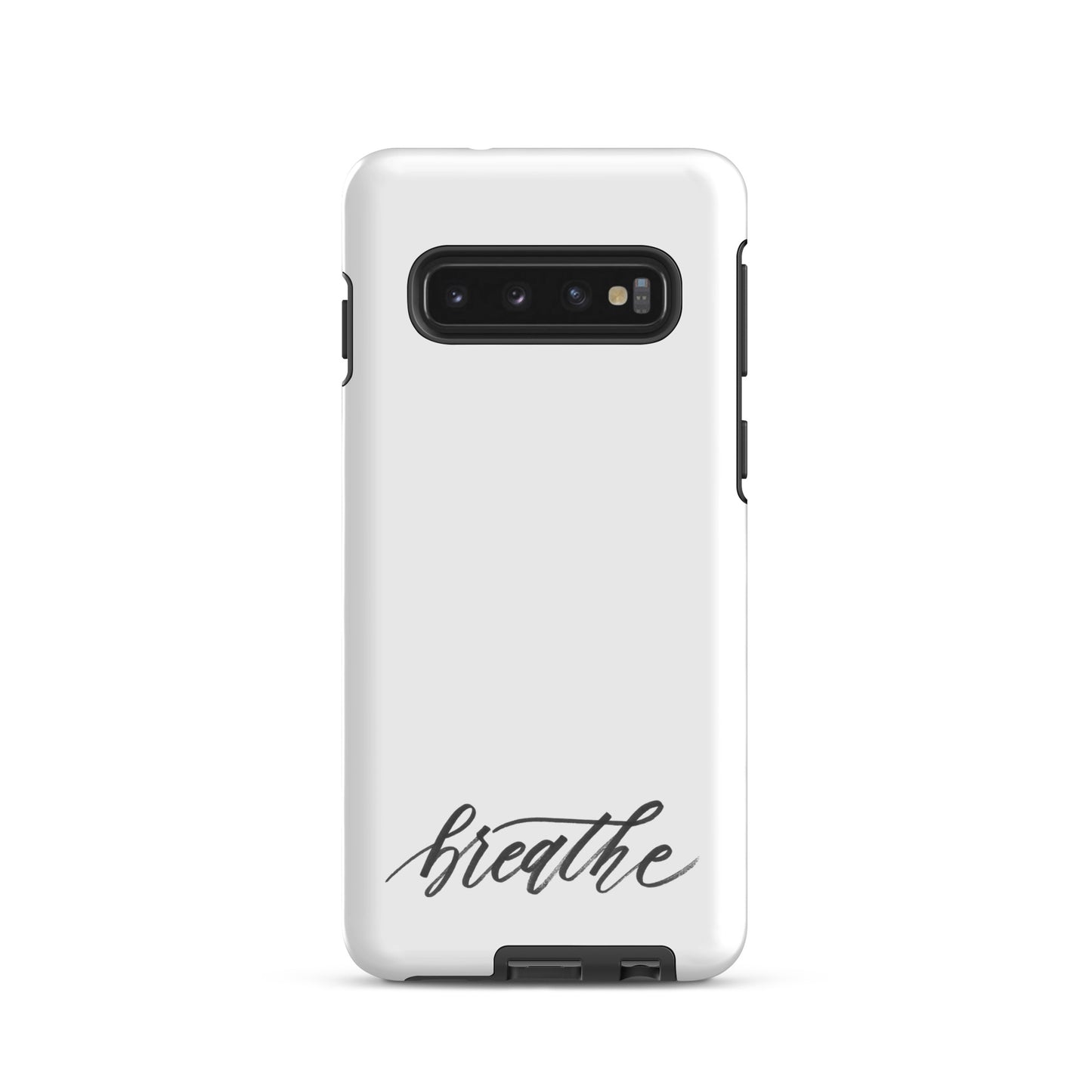 Script "Breathe" Black Calligraphy Printed Tough Case for Samsung®