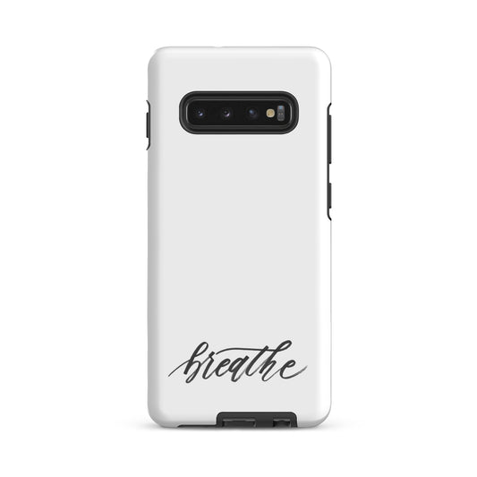 Script "Breathe" Black Calligraphy Printed Tough Case for Samsung®