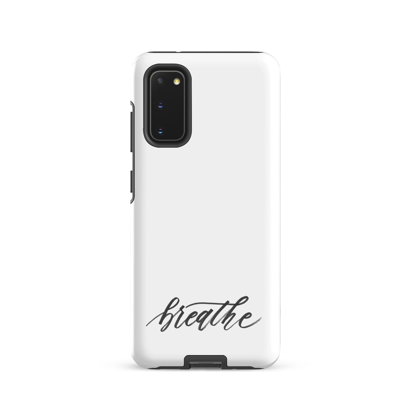 Script "Breathe" Black Calligraphy Printed Tough Case for Samsung®