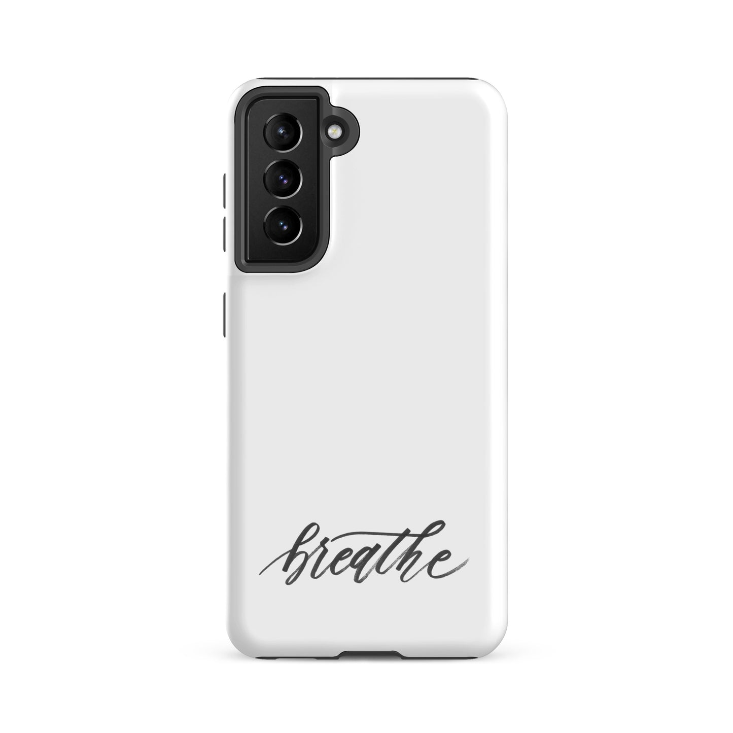 Script "Breathe" Black Calligraphy Printed Tough Case for Samsung®