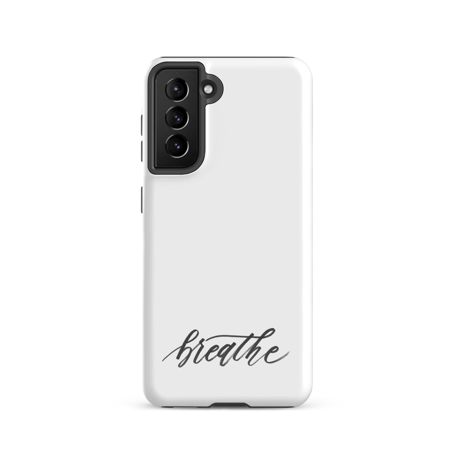 Script "Breathe" Black Calligraphy Printed Tough Case for Samsung®