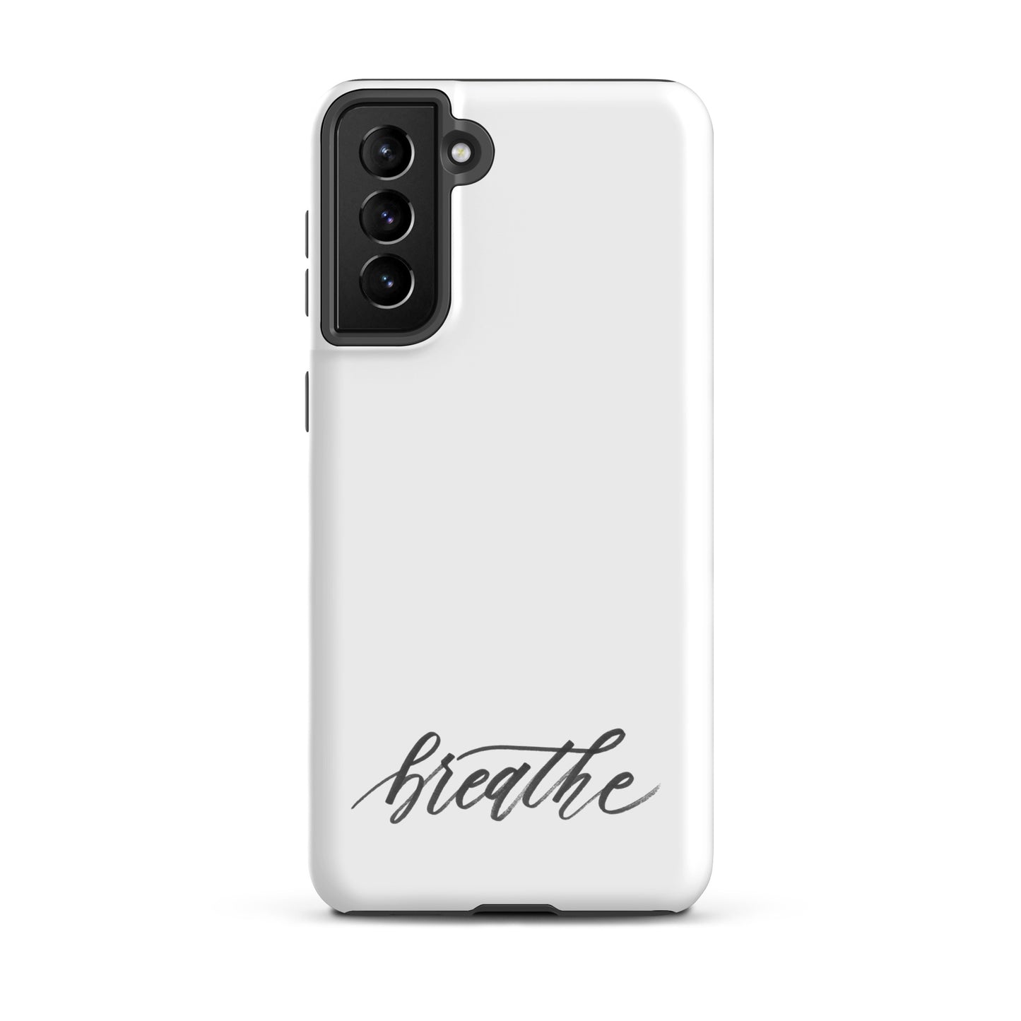 Script "Breathe" Black Calligraphy Printed Tough Case for Samsung®