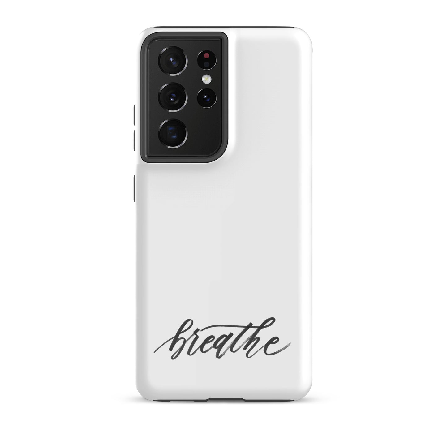 Script "Breathe" Black Calligraphy Printed Tough Case for Samsung®