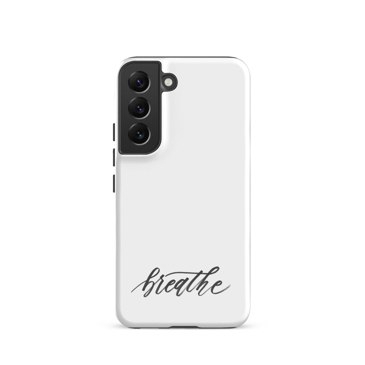 Script "Breathe" Black Calligraphy Printed Tough Case for Samsung®