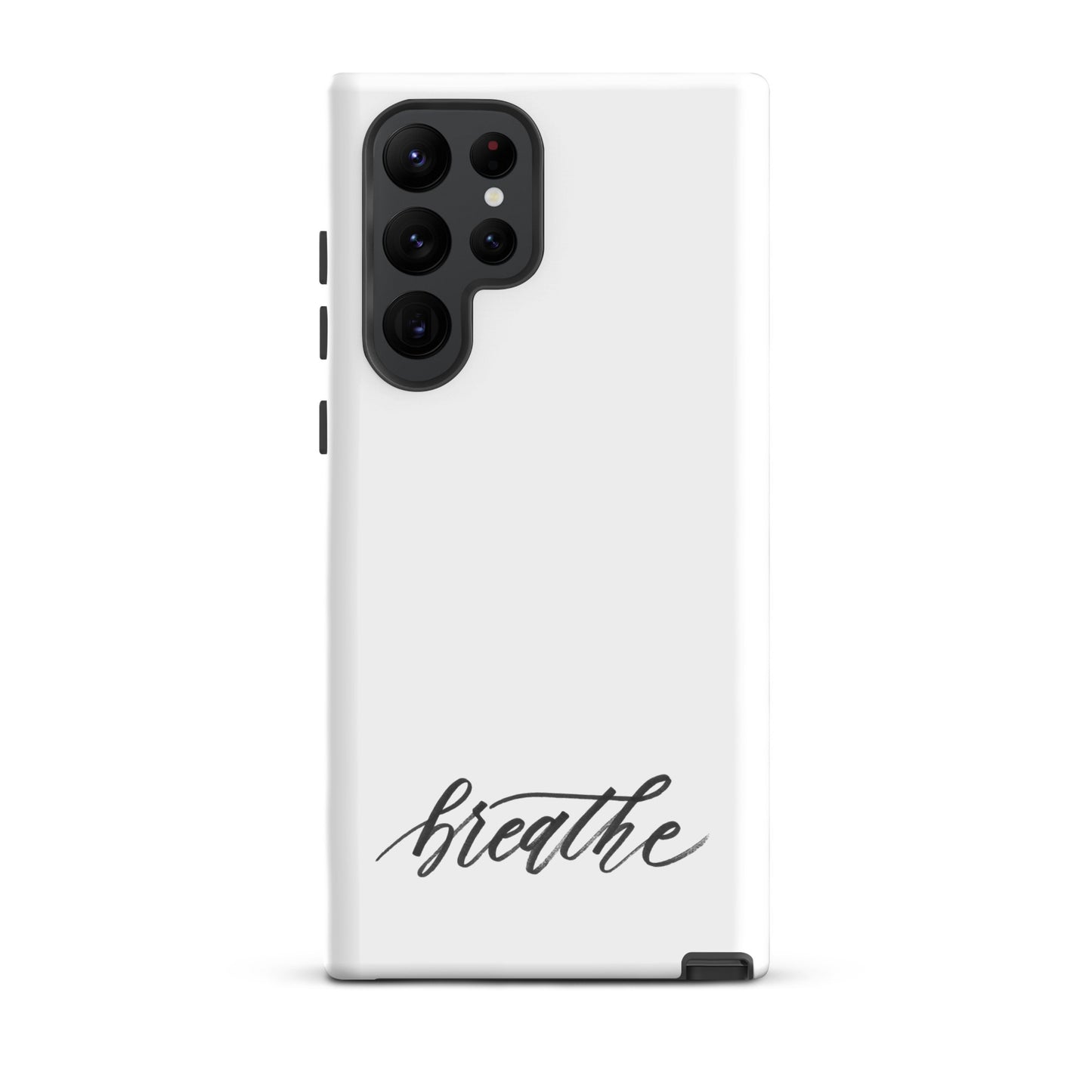 Script "Breathe" Black Calligraphy Printed Tough Case for Samsung®