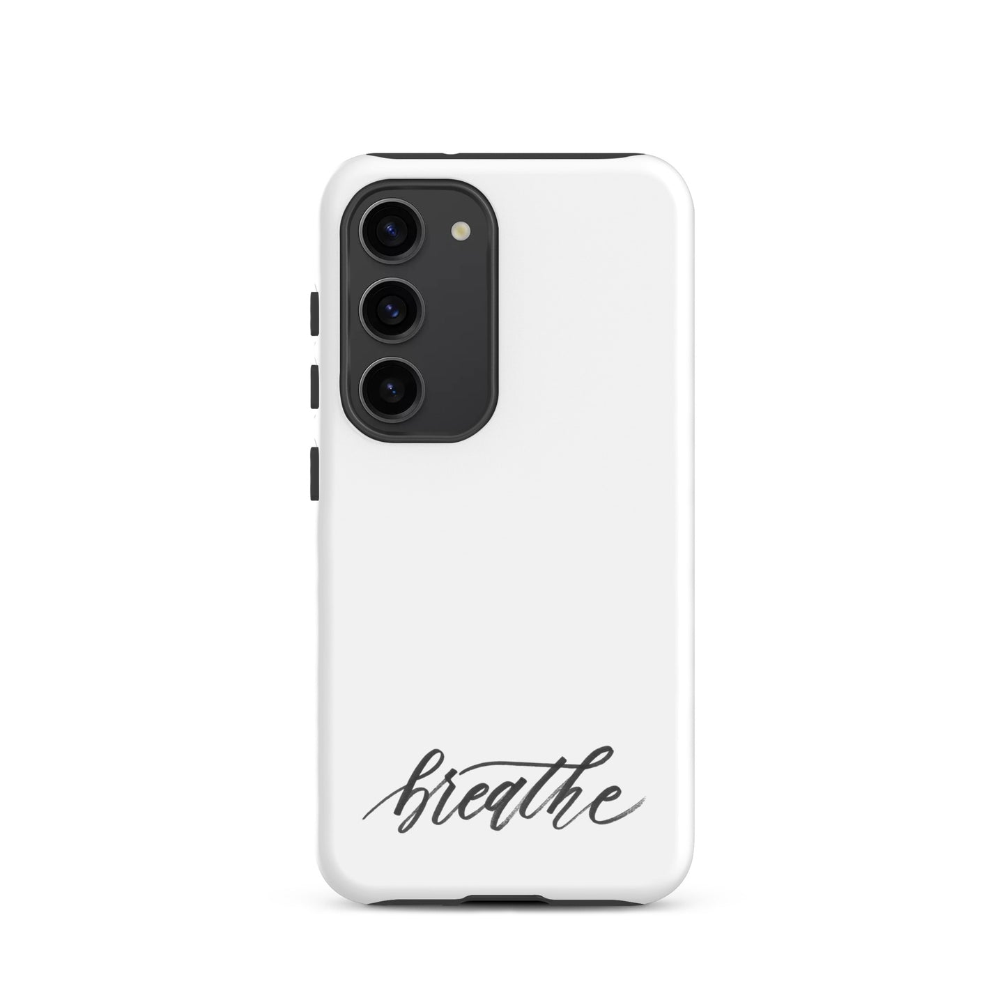 Script "Breathe" Black Calligraphy Printed Tough Case for Samsung®