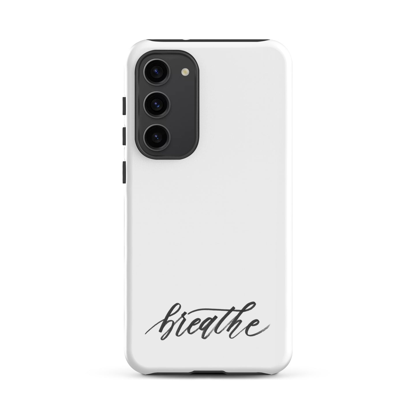 Script "Breathe" Black Calligraphy Printed Tough Case for Samsung®