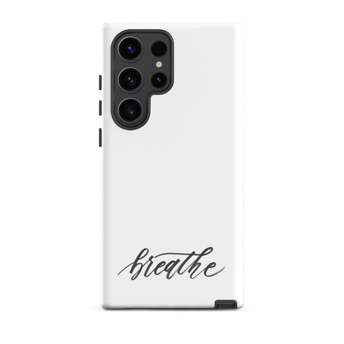 Script "Breathe" Black Calligraphy Printed Tough Case for Samsung®