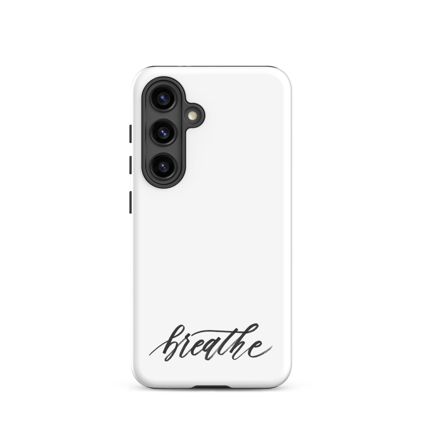 Script "Breathe" Black Calligraphy Printed Tough Case for Samsung®