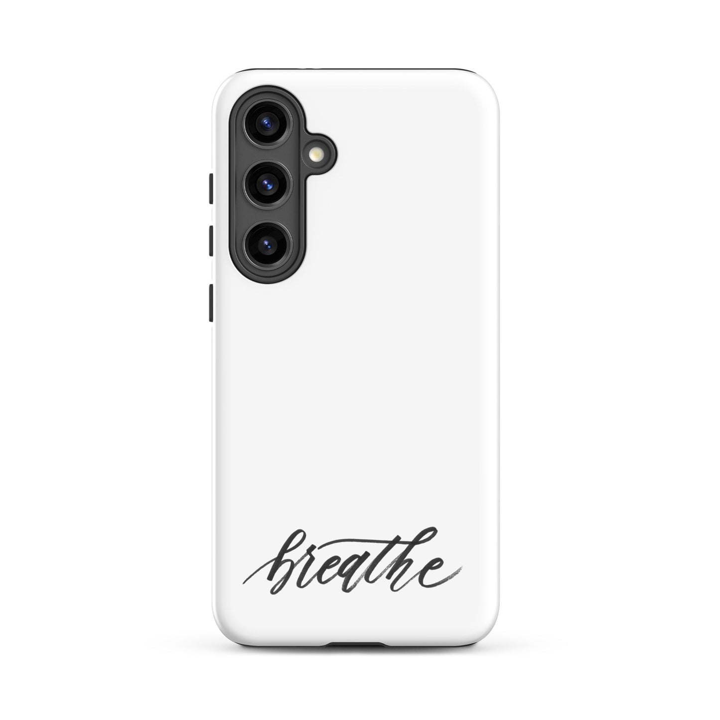 Script "Breathe" Black Calligraphy Printed Tough Case for Samsung®