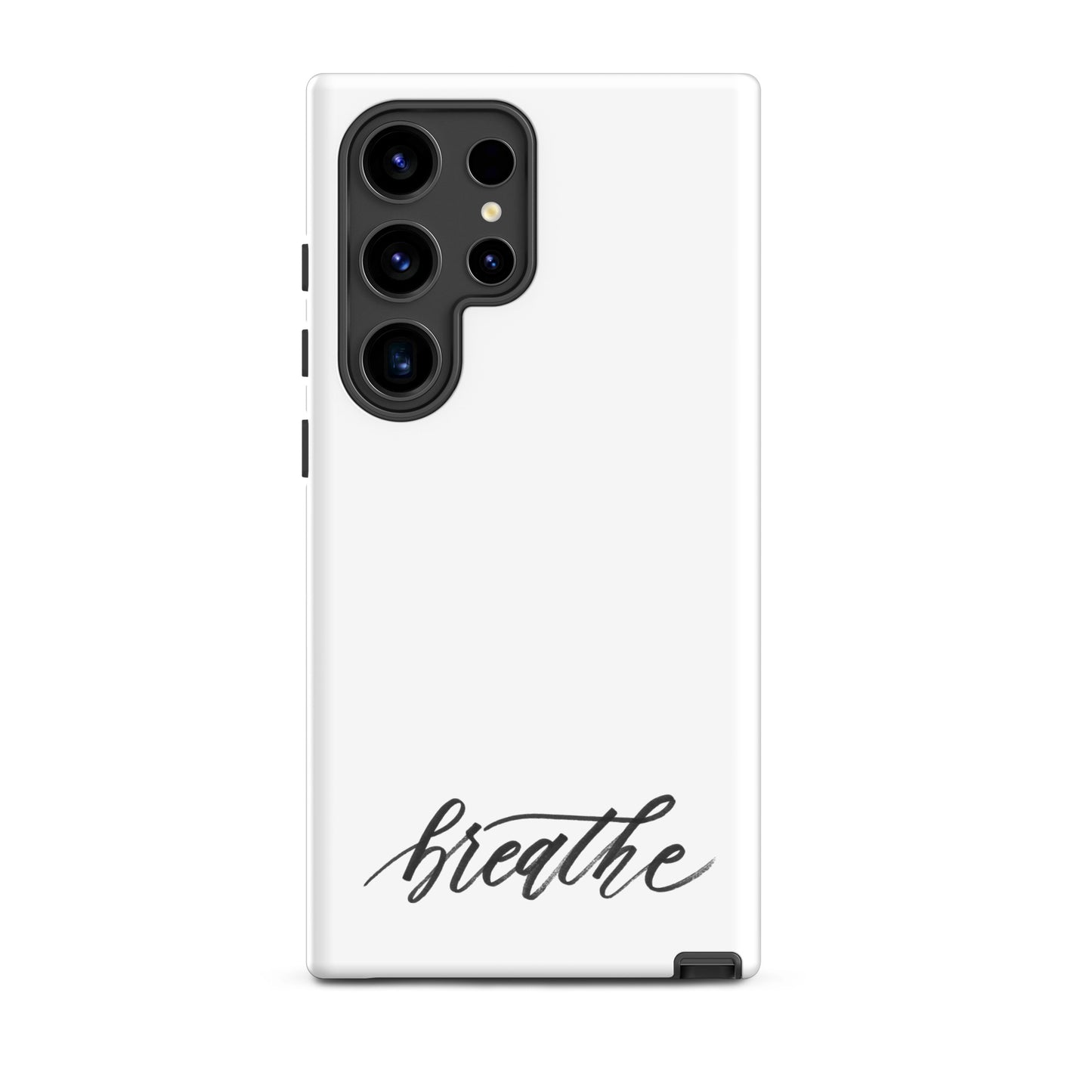 Script "Breathe" Black Calligraphy Printed Tough Case for Samsung®