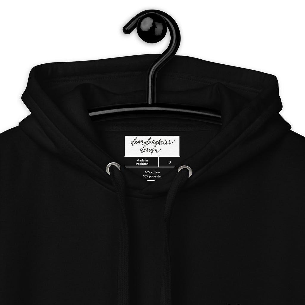 Script "Breathe" Black Calligraphy Printed Cotton Blend ADULT Unisex Hoodie