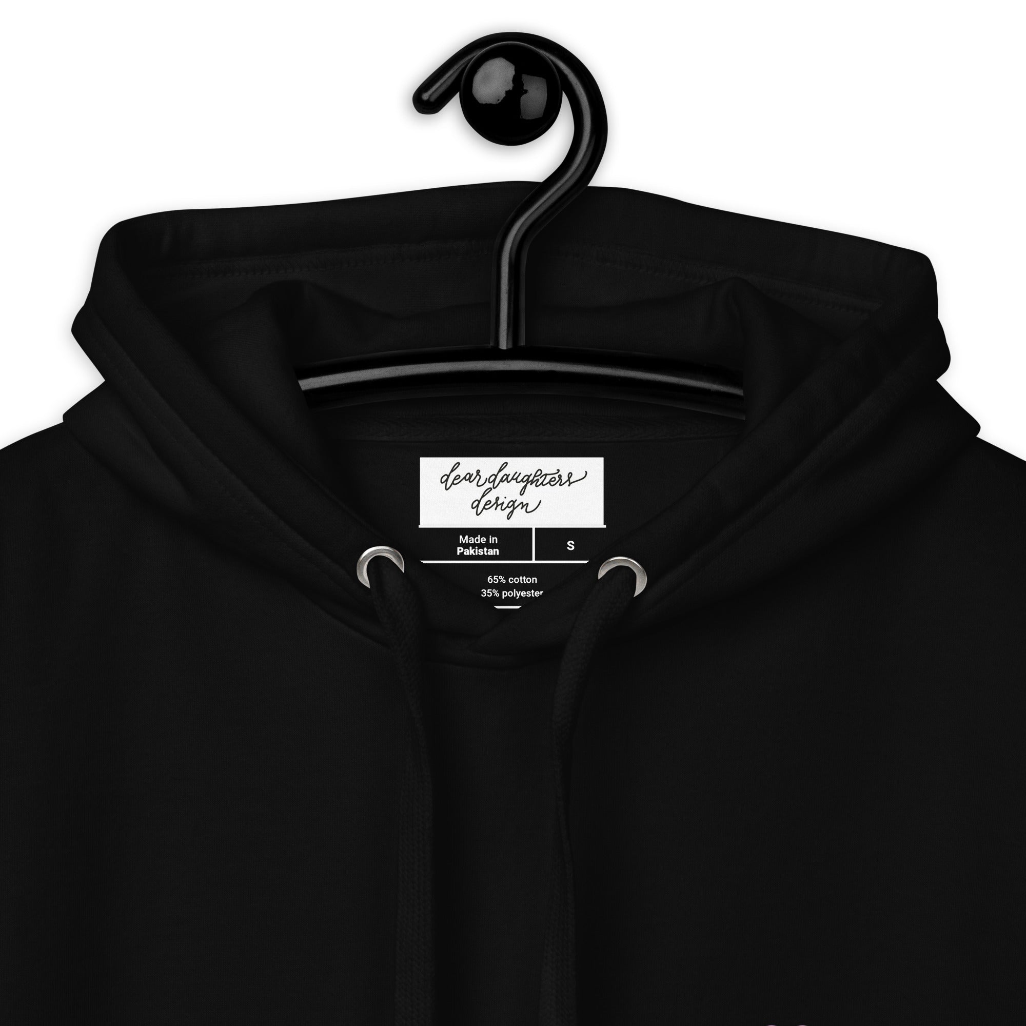 Script "Breathe" Black Calligraphy Printed Cotton Blend ADULT Unisex Hoodie