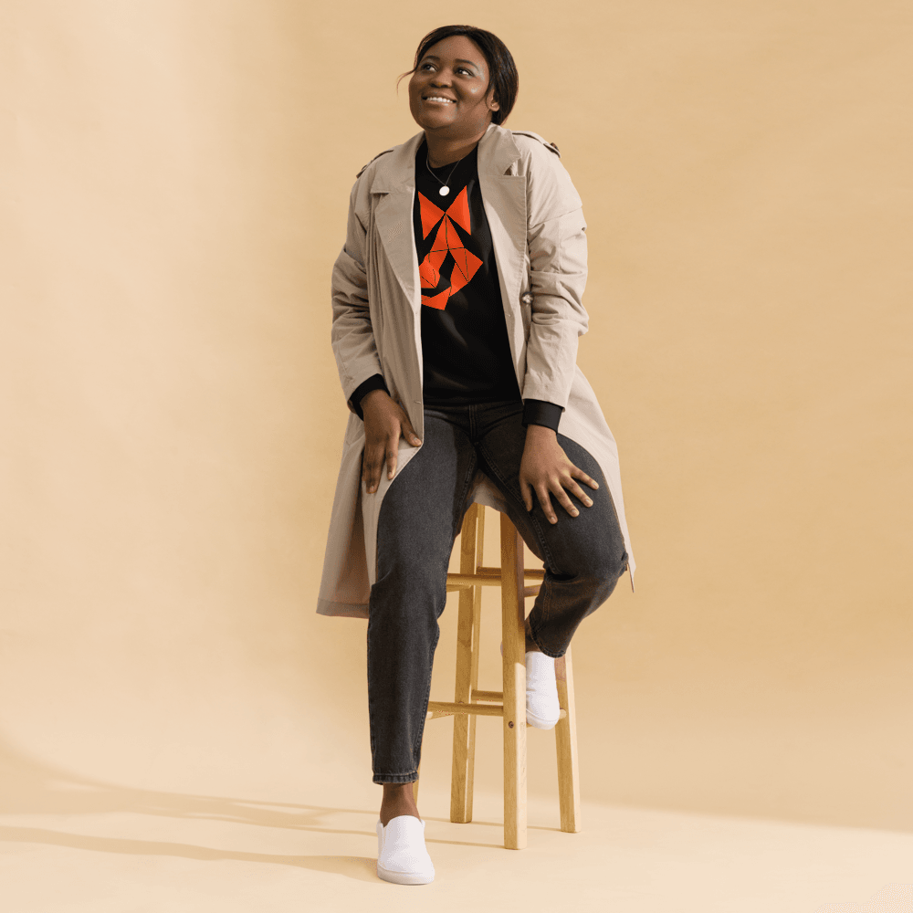 Unique Witchy Vibes Bow Sweatshirt - Orange Abstract - Unisex Premium Sweatshirt - Dear Daughters Design