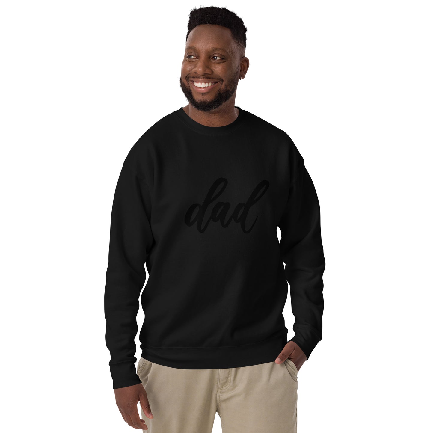 Script "Dad" Calligraphy Printed Unisex Premium Sweatshirt