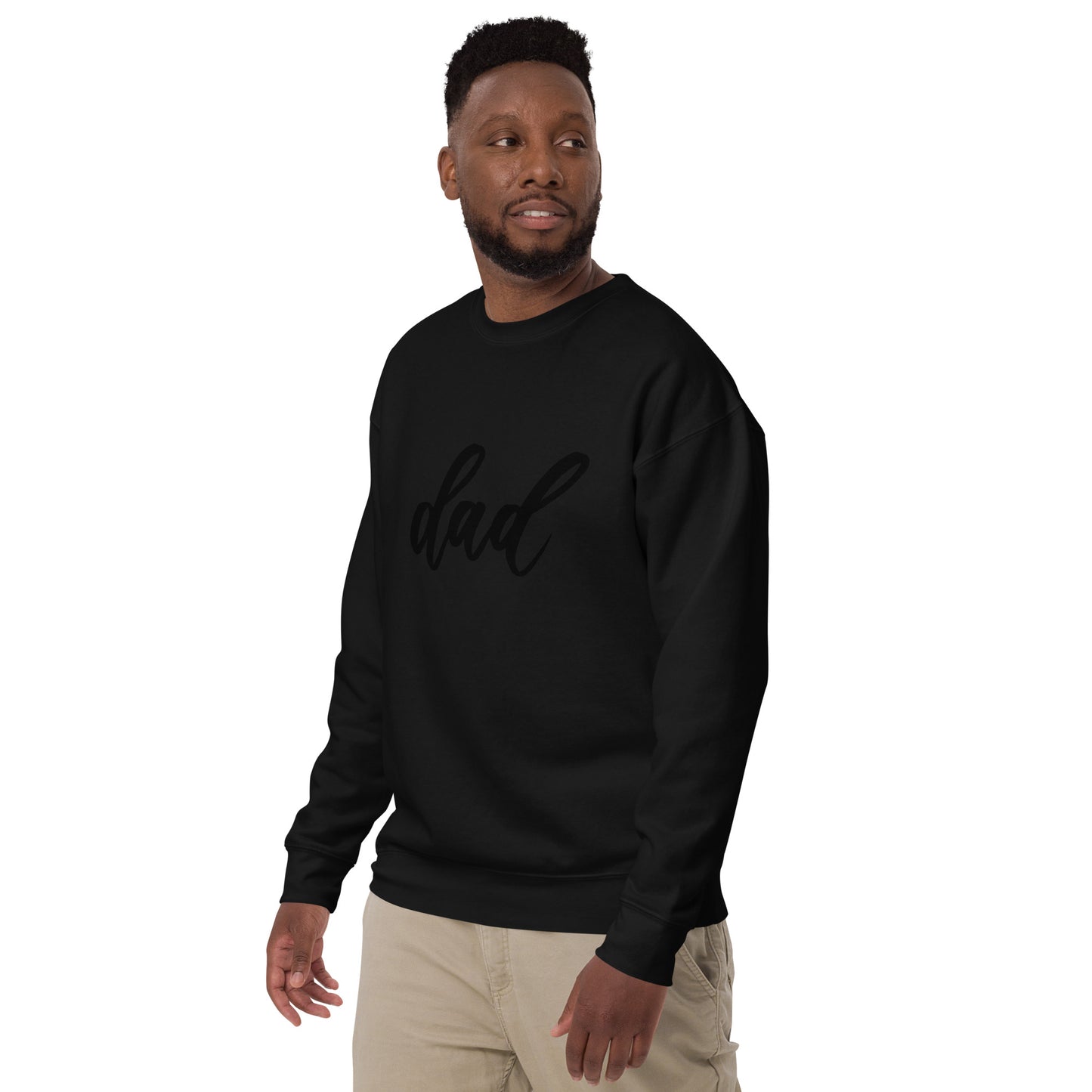 Script "Dad" Calligraphy Printed Unisex Premium Sweatshirt