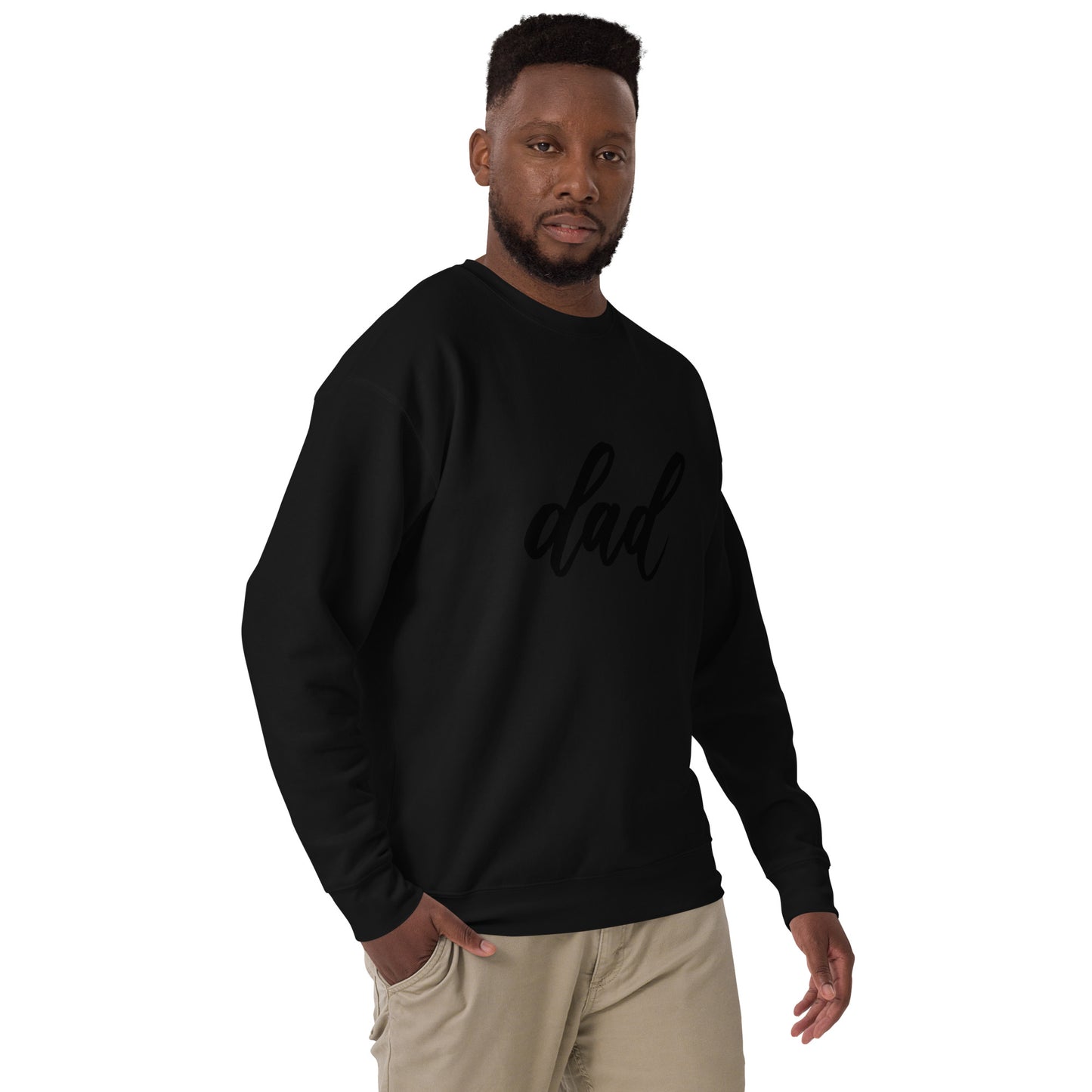 Script "Dad" Calligraphy Printed Unisex Premium Sweatshirt