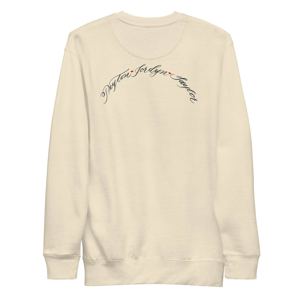 CUSTOM4 - Janie Mama Chest Back - Steeper Arc (Two Location Printing) - Unisex Premium Sweatshirt - CUSTOM - Dear Daughters Design
